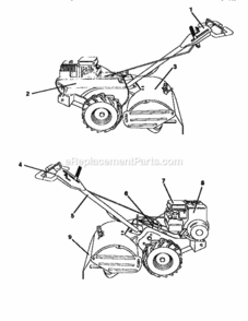 Page G Diagram and Parts List for 917295554  Craftsman Tiller