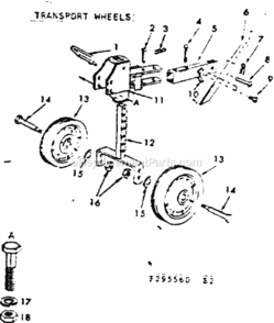 Page B Diagram and Parts List for 917295560  Craftsman Tiller