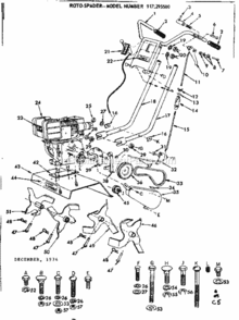 Page C Diagram and Parts List for 917295580  Craftsman Tiller