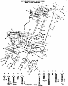 Page C Diagram and Parts List for 917295581  Craftsman Tiller