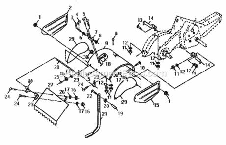 Page E Diagram and Parts List for 917295651  Craftsman Tiller