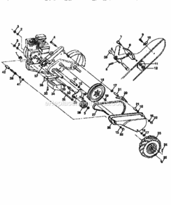 Page B Diagram and Parts List for 917295660  Craftsman Tiller