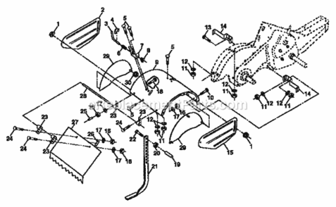 Page E Diagram and Parts List for 917295850  Craftsman Tiller