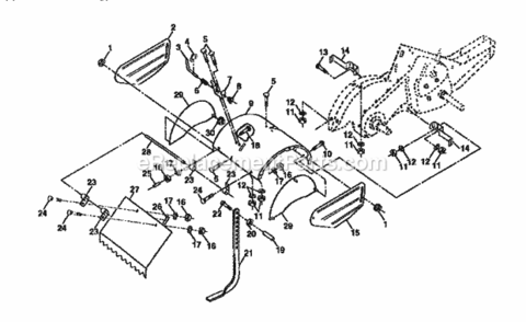 Page E Diagram and Parts List for 917295851  Craftsman Tiller