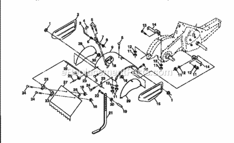 Page E Diagram and Parts List for 917295853  Craftsman Tiller