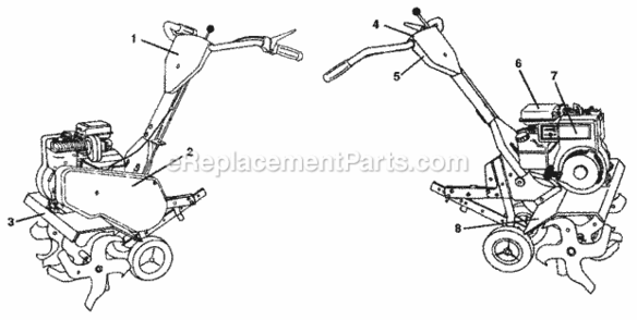 Page F Diagram and Parts List for 917296350  Craftsman Tiller