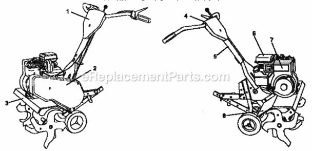 Page F Diagram and Parts List for 917296351  Craftsman Tiller
