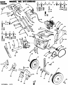 Page C Diagram and Parts List for 917296540  Craftsman Tiller