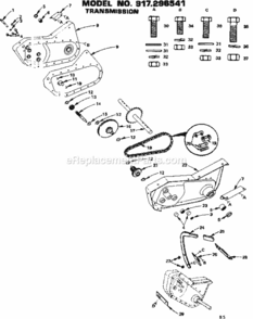 Page B Diagram and Parts List for 917296541  Craftsman Tiller