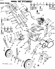 Page C Diagram and Parts List for 917296541  Craftsman Tiller
