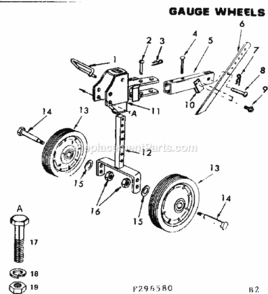 Page B Diagram and Parts List for 917296580  Craftsman Tiller