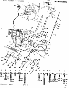 Page C Diagram and Parts List for 917296580  Craftsman Tiller