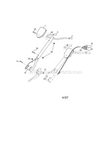 Page A Diagram and Parts List for 917297011  Craftsman Tiller