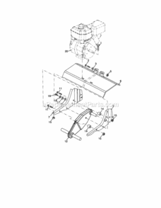 Page E Diagram and Parts List for 917297013  Craftsman Tiller