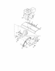 Page E Diagram and Parts List for 917298021  Craftsman Tiller