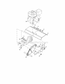 Page E Diagram and Parts List for 917298022  Craftsman Tiller
