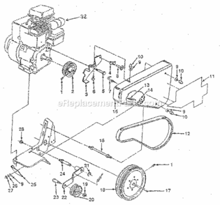 Page B Diagram and Parts List for 917298232  Craftsman Tiller