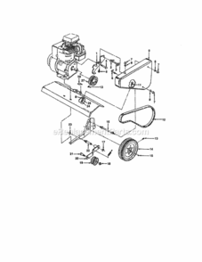 Page B Diagram and Parts List for 917298350  Craftsman Tiller