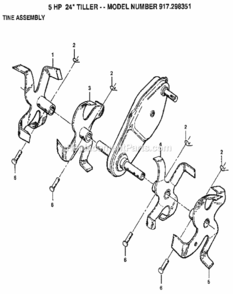 Page D Diagram and Parts List for 917298351  Craftsman Tiller