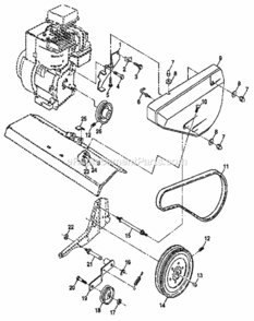 Page B Diagram and Parts List for 917298353  Craftsman Tiller