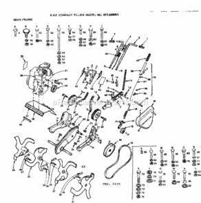 Page A Diagram and Parts List for 917298551  Craftsman Tiller