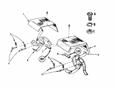 Page C Diagram and Parts List for 917298570  Craftsman Tiller