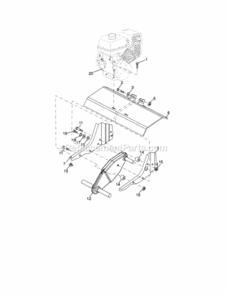 Page E Diagram and Parts List for 917299014  Craftsman Tiller