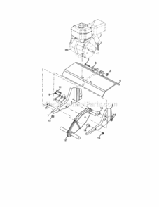 Page E Diagram and Parts List for 917299110  Craftsman Tiller