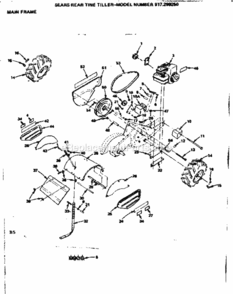 Page B Diagram and Parts List for 917299250  Craftsman Tiller