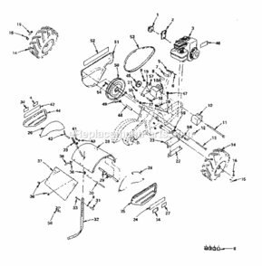 Page B Diagram and Parts List for 917299253  Craftsman Tiller