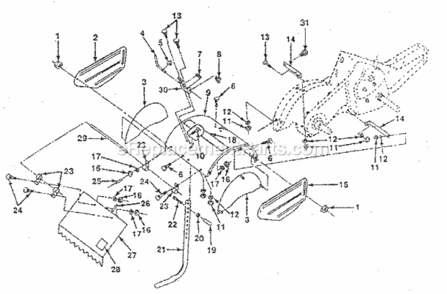 Page B Diagram and Parts List for 917299642  Craftsman Tiller