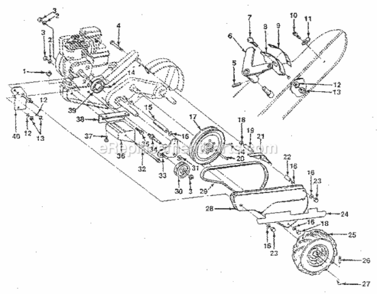 Page E Diagram and Parts List for 917299642  Craftsman Tiller