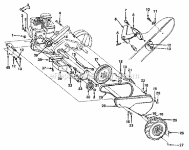 Page B Diagram and Parts List for 917299691  Craftsman Tiller