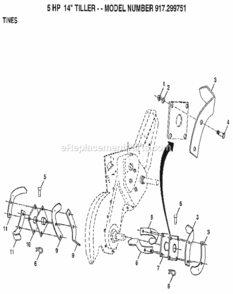 Page F Diagram and Parts List for 917299751  Craftsman Tiller