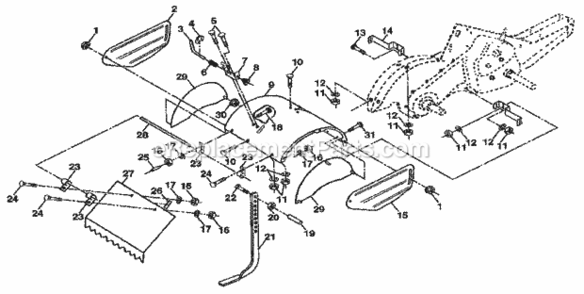 Page E Diagram and Parts List for 917299852  Craftsman Tiller