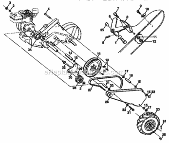 Page B Diagram and Parts List for 917299881  Craftsman Tiller