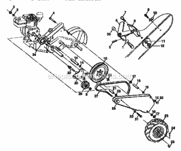 Page B Diagram and Parts List for 917299882  Craftsman Tiller