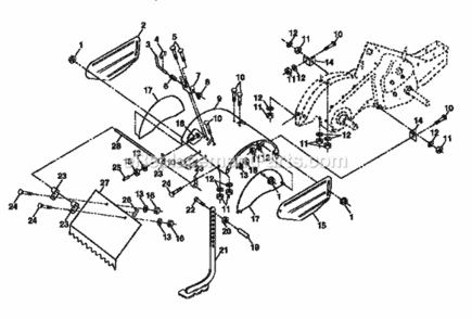 Page E Diagram and Parts List for 917299882  Craftsman Tiller