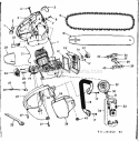 Main Frame Diagram and Parts List for 917351640  Craftsman Chainsaw