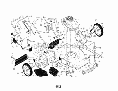 Page A Diagram and Parts List for 917370440  Craftsman Lawn Mower