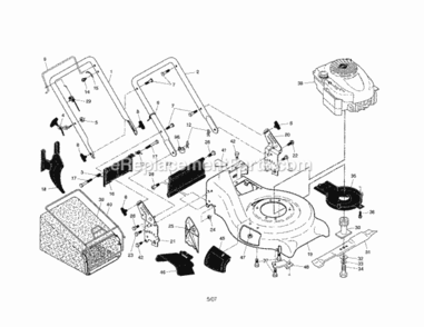 Page A Diagram and Parts List for 917370562  Craftsman Lawn Mower