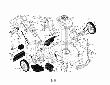 Page A Diagram and Parts List for 917370691  Craftsman Lawn Mower