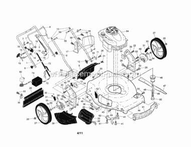 Page A Diagram and Parts List for 917370872  Craftsman Lawn Mower