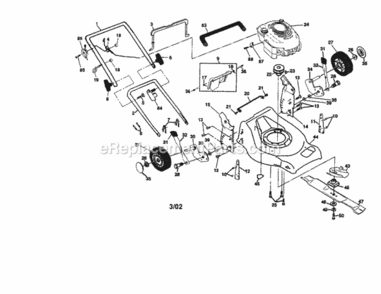 Page A Diagram and Parts List for 917371010  Craftsman Lawn Mower