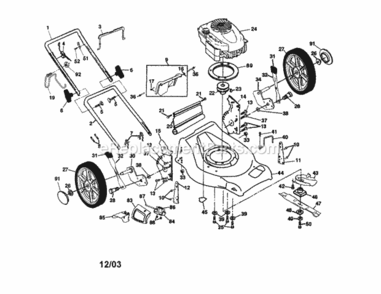Page A Diagram and Parts List for 917371500  Craftsman Lawn Mower