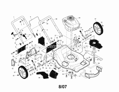 Page A Diagram and Parts List for 917371663  Craftsman Lawn Mower