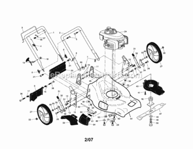 Page A Diagram and Parts List for 917371720  Craftsman Lawn Mower