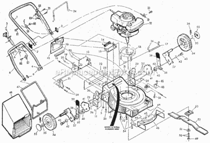Page B Diagram and Parts List for 917372130  Craftsman Lawn Mower