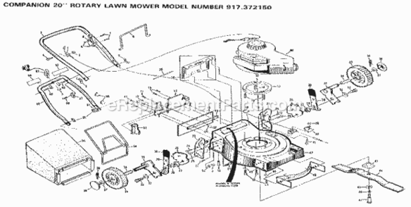 Page A Diagram and Parts List for 917372150  Craftsman Lawn Mower