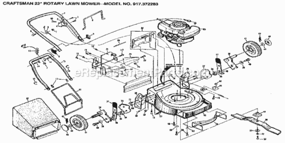 Page A Diagram and Parts List for 917372283  Craftsman Lawn Mower